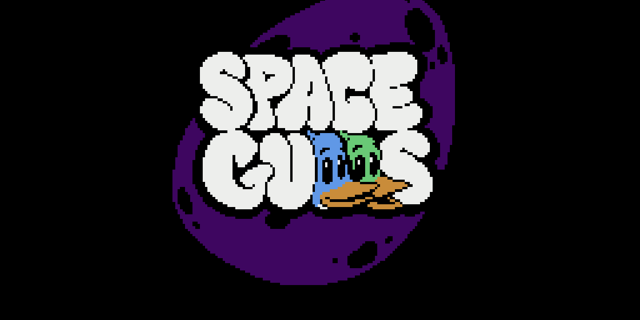The Spacegulls title screen running in the emulator